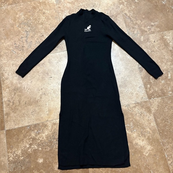 KANGOL X H&M long sleeve bodycon dress with slits - Picture 2 of 6